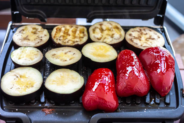 Methods of freezing grilled and fried eggplant