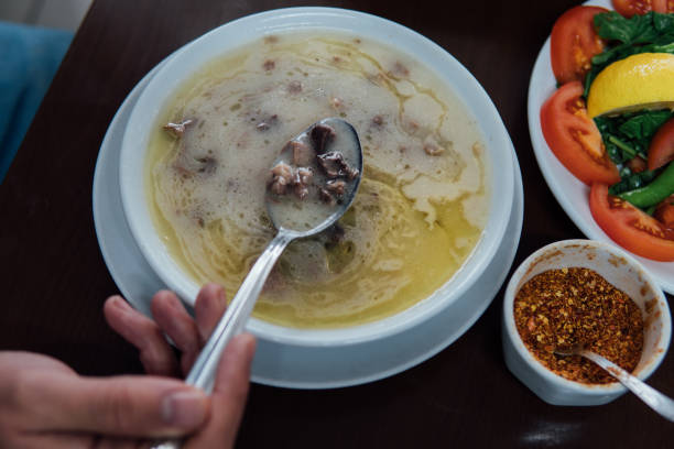 دستور پخت سوپ دیوران ترکیه ای با کوفته ریزه Turkish divoran soup with small meatballs