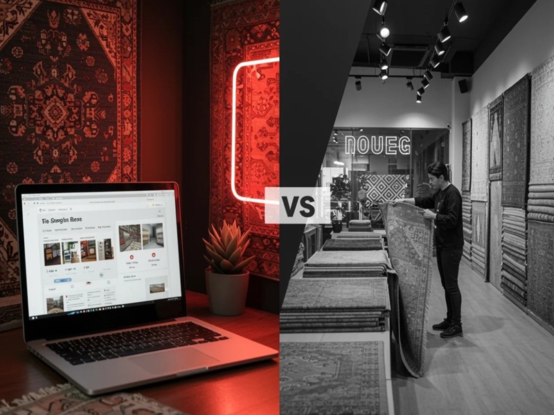 خرید اینترنتی فرش از کارخانه کاشان با شرایط ویژه مقایسه خرید اینترنتی فرش با خرید حضوری فرش