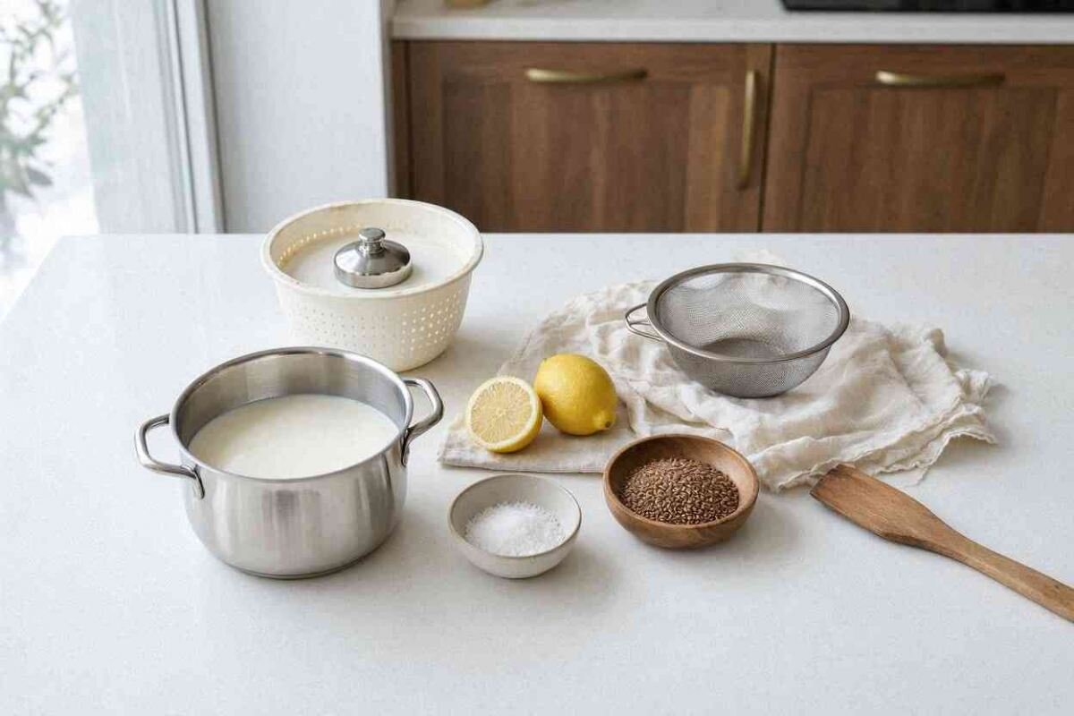 طرز تهیه پنیر خانگی با شیر و دانه کتان | آب پنیر را دور بریزیم یا استفاده کنیم؟