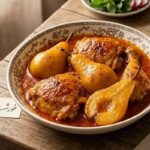 خورشت گلابی با مرغ؛ ترکیب هوشمندانه طعم‌های میوه‌ای و زعفرانی