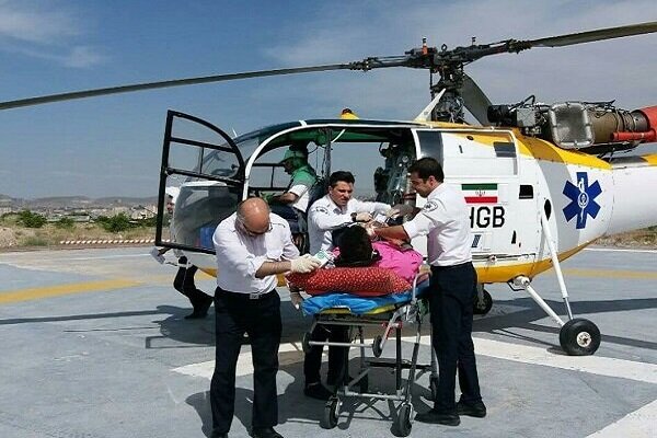 انتقال دو مصدوم سوختگی در انفجار گاز لواسان با بالگرد اورژانس