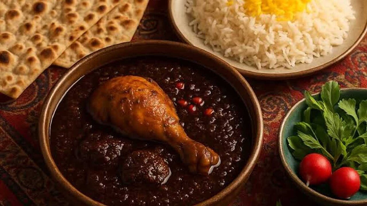 فسنجان گیلانی با بقیه فسنجان‌ها فرق دارد؛ راز طعم ترش و رنگ تیره آن + طرز تهیه